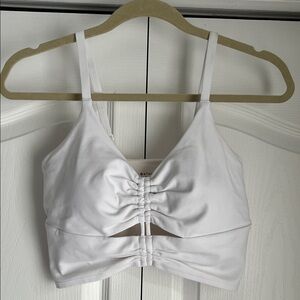 Athleta White Textured Sports Bra